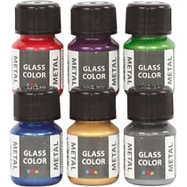 Glass Metal, ass. de couleurs, 6x30 ml/ 1 Pq.