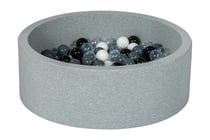 Piscine à balles Aire de jeu + 200 balles noir, blanc, transparent, gris - Velinda