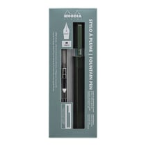 Stylo à plume - Alu - Sauge - Plume iridium moyenne - Rechargeable - Rhodia scRipt