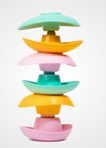 Jouet de bain made in France en matière recyclée Barques Gigognes x6