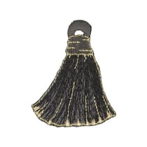 Ecusson thermocollant Pompons noir/gris 4,5x5,5cm