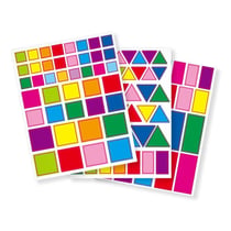 MégaCréa DIY - Gommettes mix géométriques de 1 à 3,9 cm 110 pièces