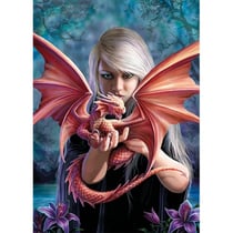 Puzzle dragonkin 1000 pieces - anne stokes - collection dragon rose et femme - clementoni - 39640