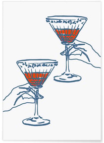 Affiche Verres à cocktail | A3 : 29,7x42cm