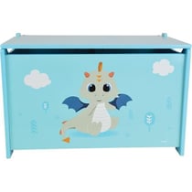 Coffre a jouets en bois LEON LE DRAGON - ± 40 x 58 x 36 cm - Bleu