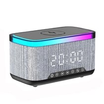 Enceinte Bluetooth Multifonction Chargeur Sans Fil Réveil Lumière LED Noir YONIS