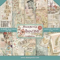10 papiers scrapbooking 20 x 20 cm STAMPERIA IMAGINE