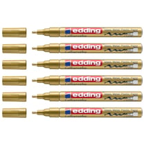 6 Marqueurs peinture brillante calligraphie EDDING - Or - Pointe calligraphique 1-2,5 mm
