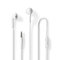 Nedis Écouteurs Filaires 3.5mm avec Micro et Contrôle du Volume 1.2m Blanc