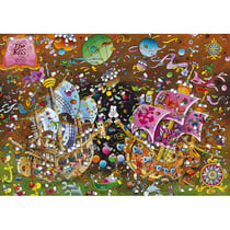 Puzzle mordillo le baiser des bateaux pirates 6000 pieces - collection dessin animee - clementoni - 36527