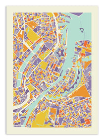 Affiche - Copenhagen Rainbow map - Muzungu