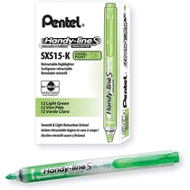 Lot de 12 Surligneurs rétractables rechargeables - PENTEL - Vert clair - Handy-Line S