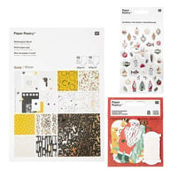 30 feuilles de papier or-argent + Stickers gel + 8 étiquettes Noël Nostalgique