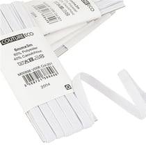 Tresse élastique 6mm 3 mètres blanc