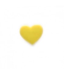 Carte de 6 boutons Coeur jaune 13mm - Distrifil Jaune