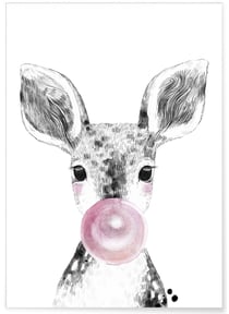 Affiche 'Bulle de Biche Rose' | A3 : 29,7x42cm