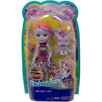 Enchantimals poupee zadie et ref le zebre - figurine 15 cm - animal - mattel gtm27