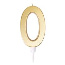 Bougie géante or - chiffre 0