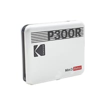 KODAK Mini Retro 2 P300 - Mini Imprimante Connectée (Photo format Carré 7,6 x 7,6 cm - 3 x 3'', Bluetooth, Batterie Lithium, Sublimation Thermique 4Pass, 8 photos incluses) Blanc