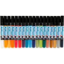 Marqueur Plus Color, L : 14,5 cm, trait 1-2 mm, ass. de couleurs, 5,5 ml, 18pièces/ 1 Pq.