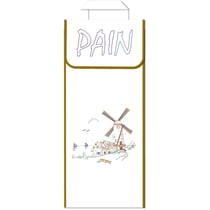 LUC - Sac à Pain Le Moulin 100% Coton Blanc Gansé