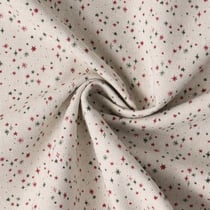 Tissu Toile de coton Honorine petites étoiles Rouges sur fond Ecru
