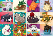 Puzzle 1000 pièces - Demeter Brigi - Chats avec Fils - DToys