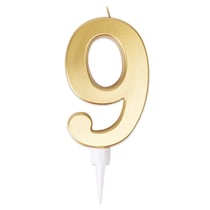 Bougie géante or - chiffre 9
