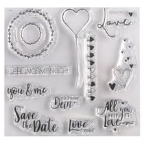 Clear Stamps - Salutations d'amour, 102,5x97mm, 12motifs, 1feuille