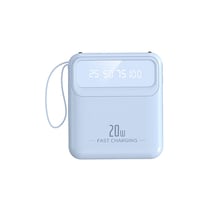 Avizar PowerBank 10000mAh 20W avec Écran LED / Torche / Câbles Compact Bleu