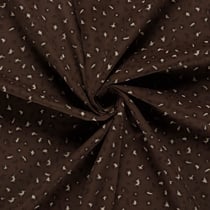 Tissu Velours Côtelé Thais léopard graphique Beige clair sur fond Marron chocolat