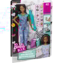 Barbie brune emoji style + habits et décalcos - accessoires - mattel - dyn94