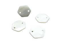 4 Sequins connecteurs hexagone en nacre naturelle - 17*15mm