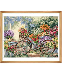Kit de Point de Croix Comptée – Bicyclette – 41,5 x 31 cm - Trimits Multicolore