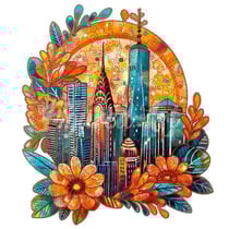 Puzzle en Bois Adulte - Paysage Urbain floral