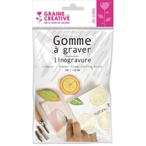 Graine Créative - Plaque de gomme à graver pour linogravure 10x15 cm
