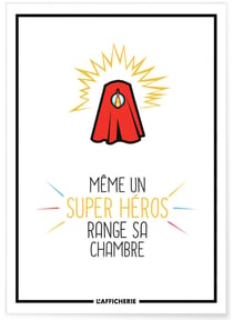 Affiche Enfant Super-Héros | A3 : 29,7x42cm