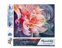 Diamond Painting Broderie Diamant Figured’Art 40x50cm toile entière roulée avec diamants carrés - Forme de fleurs