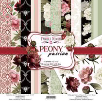 10 papiers scrapbooking 30 x 30 cm FABRIKA DECORU PEONY PASSION