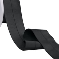 Elastique satiné pré-plié 45mm noir au mètre