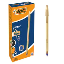 Stylo-bille BIC - Cristal Shine - Noir - Pointe moyenne