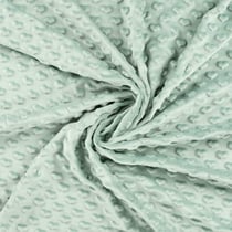 Tissu Doudou Ultra doux Coeurs uni coeurs sur fond Vert d'eau