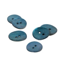 Lot de 3 boutons nacre paillettes bleu pétrole