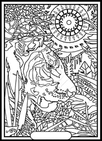 Tableau velours a colorier TIGRE GREGORY Sericolor