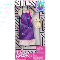 Mattel - ghx37 - barbie - accessoire poupee - robe chien avec petit chien beige - tenue - habit