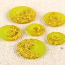 Bouton rond 2 trous copeaux 23mm vert