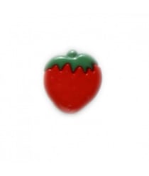 Carte de 2 boutons Fraise 15mm - Distrifil Rouge