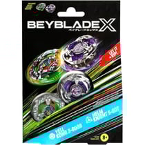 Coffret pack toupie beyblade x : yell kong 3-60gb + helm knight 5-80t - type endurance et équilibre - dual pack - hasbro g0198