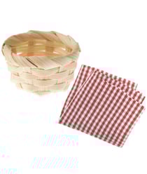 Panier miniature en bambou avec couverture de pique-nique pour le monde des lutins - Rico Design Marron