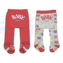 2 paires de collants : fleurs et fruits + rouge baby born 43 cm - zapf creation